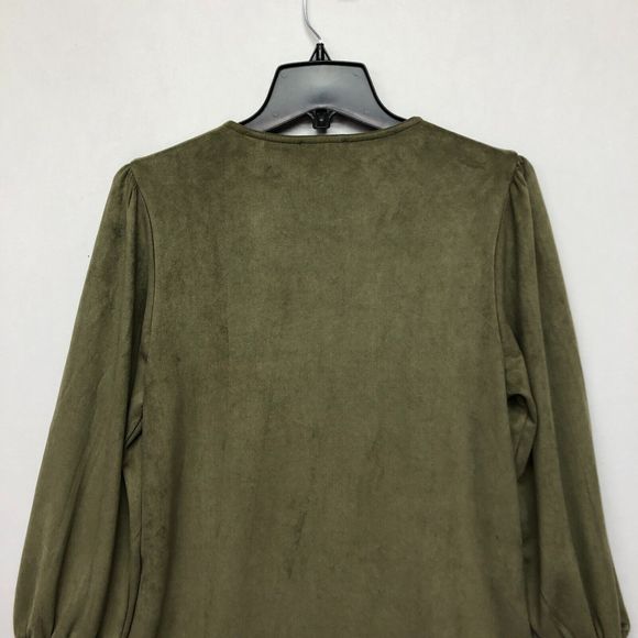 JOH Women Long Sleeve Blouse Top Shirt Size Small Olive Green B227 -8 - Picture 14 of 16